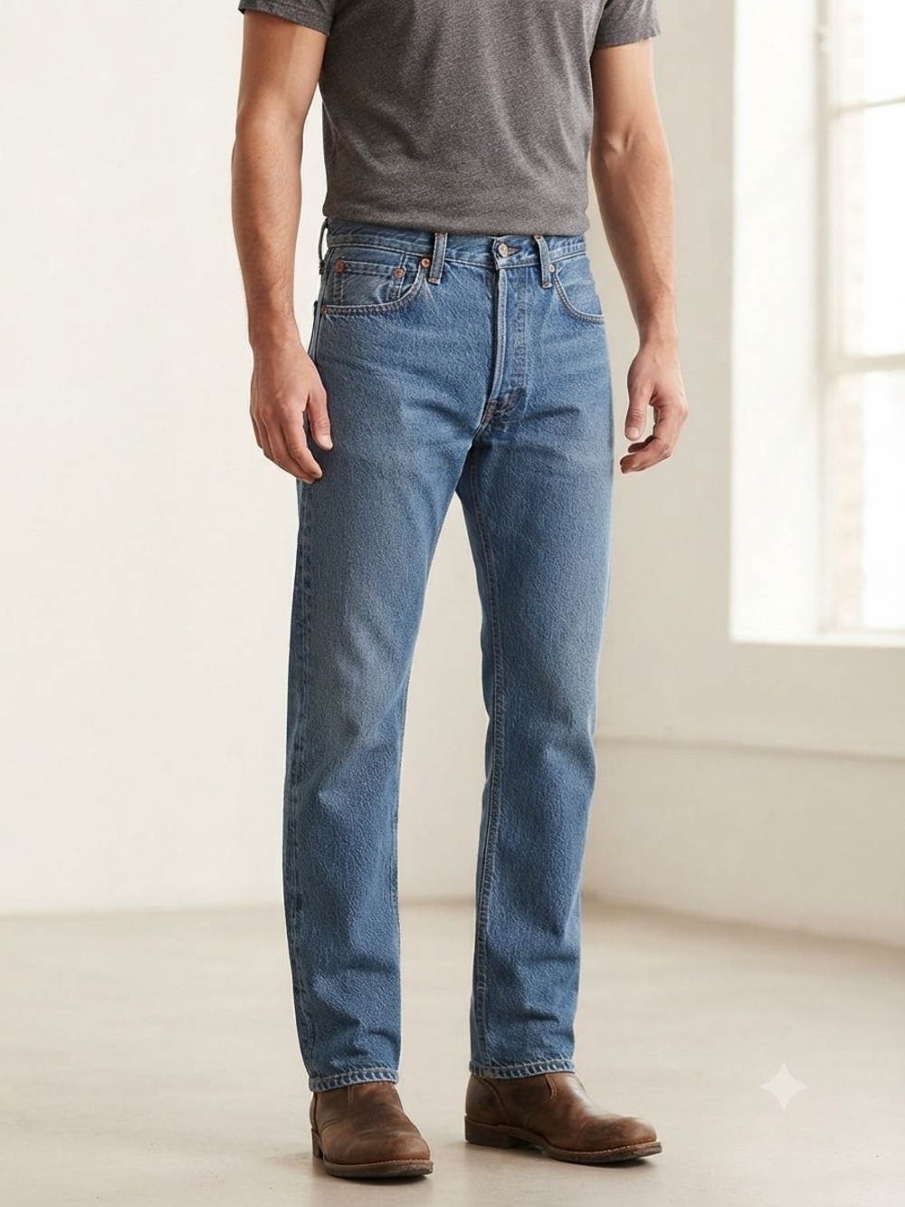 Levi's 501 Straight-Leg Light Blue Jeans